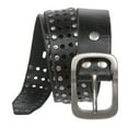 thumbnail image 2 of 1 1/2" (38 mm) Snap on Vintage Cowhide Metal Circle Studded Leather Belt, 2 of 4