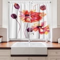 thumbnail image 2 of Ambesonne Flower Kitchen Curtains, Watercolor Poppies Buds, 55"x39", Peach Scarlet Purple, 2 of 3