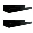 thumbnail image 1 of Estantes De Pared Flotantes De Acrílico De 2 Piezas Estantes De Repisa De Pared Modernos Para Dormitorio Negro, 1 of 8
