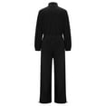 thumbnail image 3 of UPPADA Womens One Piece Jumpsuit Long Sleeve Half Zip Overall Wide Leg Fall Outfits Tracksuit Casaul Wear Black,L, 3 of 7
