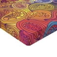 thumbnail image 2 of Ambesonne Abstract Fitted Sheet, Leaf Shaped Wavy Boho, Twin Size, Multicolor, 2 of 3