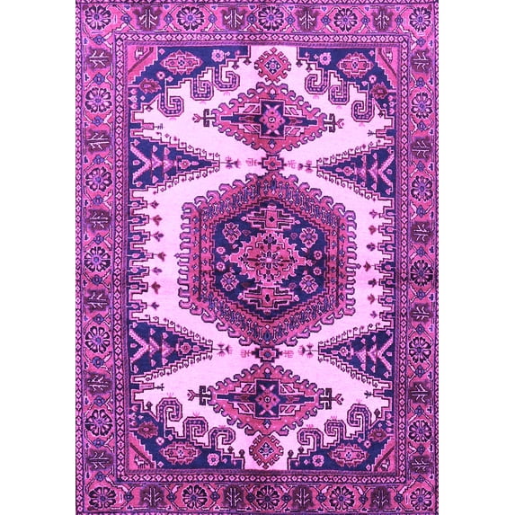 Ahgly Company Indoor Rectangle Persian Purple Traditional Area Rugs, 4' x 6'