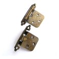 thumbnail image 3 of 1 par de bisagras para armario con tornillos, cierre automático, decorativas, montaje frontal para puertas de armario de pared de cocina variables (bronce antiguo), 3 of 4
