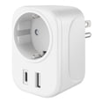 thumbnail image 1 of Adaptador de contacto americano a europeo con doble cargador USB A / USB C, 1 of 3