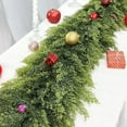 thumbnail image 2 of Guvpev 4FT Artificial Cypress Christmas Garland, Real Touch Winter Greenery Garland, Realistic Green Faux Cedar Garland Christmas Decorations for Mantel, Table, Holiday, Indoor Xmas Seasonal Decor, 2 of 9