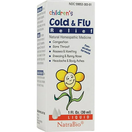 Rhume et grippe secours de NatraBio enfants, 1 Oz