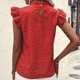 thumbnail image 3 of Tops Cortos para las Mujeres Manga de Herradura Impresa Manga Corta Cuello Redondo, Top de Moda para Primavera Verano Casual, 3 of 7