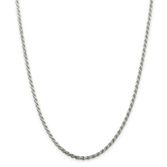 Sterling Silver 2.75mm Diamond Cut Rope Chain Necklace