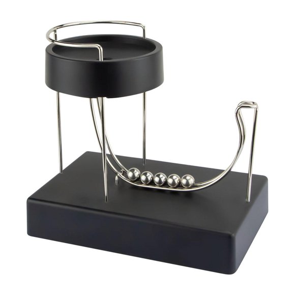 Tnarru Perpetual Motion Device Desktop Decoration Adults Gifts USB Charging Art Crafts Energy Orbital Toy Non Stop Rolling Ball Toys black