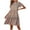 Beige Womens Summer Dress, variant on USSUMA Summer Dresses For Women 2022 Beach, Women's Summer Swing Dresses Round Neck Bohemian Floral Print A-Line Ruffle Beach Short Mini Dress