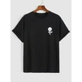 thumbnail image 2 of ZAFUL Men's or Junior Teenager Graphic Tee Shirt Leisure Casual Rose Print Short Sleeve T-shirt Black M, 2 of 5