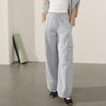 thumbnail image 6 of Audhol Oversized Sweatpants, Women Wide Leg Sweatpants Baggy Cargo Sweatpants Plus Size Straight Leg Sweatpant with Pockets Y2K Pants Womens Baggy Sweatpants White S, 6 of 7
