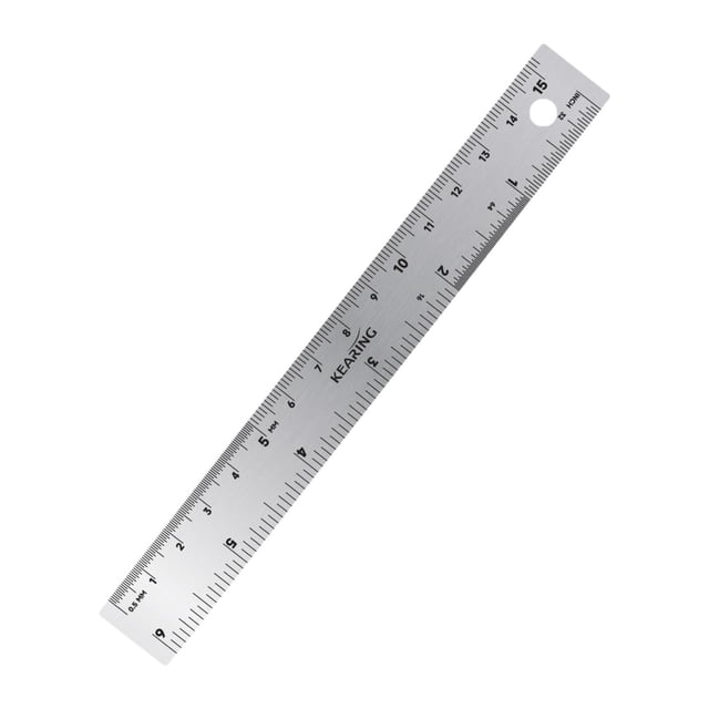 Regla de acero inoxidable para carpintería, portátil, para cuadernos, herramienta de medición de oficina 15 cm