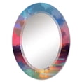 thumbnail image 2 of Designart "Serenity in the Harbor II" Coastal Round Wall Mirror - Nautical & Coastal Oval Printed Decorative Oversized Mirror - Multiple Color Options, 2 of 4
