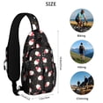 thumbnail image 5 of Sling Backpack,Black Christmas Santa Pattern Crossbody Bag with Water Bottle Holder,Waterproof Sling Bag for Men/Women with Chest Phone Holder for Hiking,Travel, 5 of 6