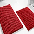 thumbnail image 2 of 2 Piece Set Red Soft Cozy Plush Chenille Bath Mat Bathroom Rug, 2 of 4