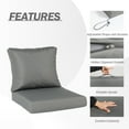 AOODOR Outdoor Chair Cushions Set of 2, 24"x24", Water Resistant Outdoor Deep Seat Cushions with