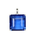 thumbnail image 1 of GEMHUB 18.50 Gram Princess Cut Blue Topaz Gemstone Fine 925 Sterling Silver Pendant Faceted Jewelry Topaz, 1 of 4