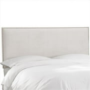 Twin Nail Button Border Headboard In Velvet White