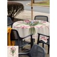 thumbnail image 4 of Outdoor Tablecloth with Umbrella Hole and Zipper, Pink Tulip Square Table Cloth 54x54 Inch Waterproof Tablecloth, Spring Floral Romantic Flowers Rustic Picnic Table Cover for Patio Camping, 4 of 7