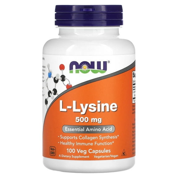 NOW Foods L-Lysine, 500 mg, 100 Veg Capsules