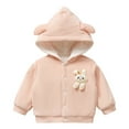 thumbnail image 4 of Godderr Toddlers Baby Boys Girls Fleece Coats Autumn Winter Cotton Outwear Infant Warm Tracksuits Hooded Jacket Zipper Fleece Sweatshirt 6M-4Y, 4 of 7