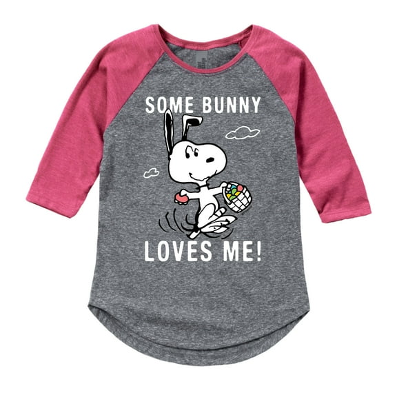 Peanuts - Some Bunny - Girls Shirt Tail Raglan