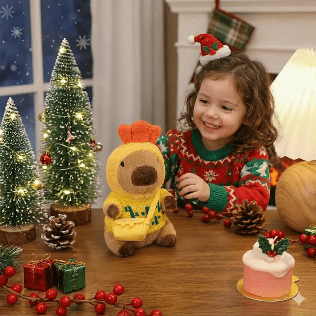 Dress-Up Capybara Plush Toy, 10.2 in Capybara Stuffed Animal with 8/9/10 Clothes & Accessories , Soft Plushie Gift for Kids