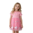 thumbnail image 4 of Girl Easter Dress Short Sleeve Striped Tulle Dress Girl Beach Dress 6-7 Years Girls Dresses, 4 of 9