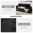 thumbnail image 4 of 57" Faxu Leather Storage Bench Upholstered Flared Arms Bed Foot Stool Entryway Hallway Bedroom Black, 4 of 6