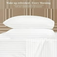 thumbnail image 3 of 100% Pure Egyptian Cotton 800 Thread Count Sheet Set, 4 Pc Set, Sateen Weave, Hotel Collection Soft Luxury Bedding, Fits Upto 21" Inch Deep Pocket (White Stripe, California King Size), 3 of 5