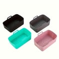 thumbnail image 3 of 2pcs Set of Food-grade Silicone Air Fryer Liner Tray, Rectangular Oven Mat Baking Pan, Suitable for Pans, Easy to Clean and Reusable, 3 of 5