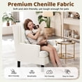 thumbnail image 6 of Aprafie Ergonomic Wingback Chair, 20.7" High Back Accent Chair with Ultra-Thick Cushion, Solid Wood Arms & Legs for Living Room, Bedroom, Reading Nook, White, 6 of 7