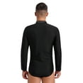 thumbnail image 4 of Kaerm Men's Ballroom Latin Dance Outfit Rhinestones Bodysuit with Flared Pants Black XXL, 4 of 7