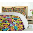 thumbnail image 5 of Ambesonne Vintage Duvet Cover Sets, Funky Geometric Style, 2-Queen, Multicolor, 5 of 7