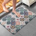 thumbnail image 4 of Multicolor Ethnic Floral and Geometric Pattern Bathroom Rugs Mat,Non Slip Microfiber Bathroom Rug,Rubber Backing,Soft Bathroom Mats for Bathroom Floor,Tub and Shower,20x32in(50x80cm), 4 of 5