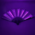 thumbnail image 3 of Party LED Glowing Colorful Chinese Hand Held Folding Fan with Remote Control Stage Performance Show Light Up Fan Birthday Party Dance Gift Wedding - White fan surface+hidden wire design, 3 of 6