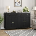 thumbnail image 1 of Homfa 55.1"W Kitchen Black Buffet Cabinet with Storage Drawer & Adjustable Shelf, Wood Coffee Bar Cabinet Sideboard for Dining Room, 1 of 7