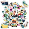 thumbnail image 5 of 35pcs Colorful Stickers State Stickers Travel Stickers Landmark Decals for Suitcase Laptop Guitar, 5 of 9