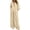 Beige, variant on Women 2 Piece Matching Outfit Sets, Ladies Coordinating Two-Piece Suits, V Neck Three Quarter Sleeve Solid Single Button Outfits, Oversized Pocketed Wide Leg Two-Piece Clothing Sets (Beige,S)