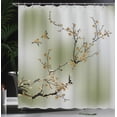 thumbnail image 3 of Ambesonne Nature Shower Curtain, Birds Cherry Branches Style, 69"Wx75"L, Pale Coffee, 3 of 4