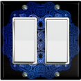 thumbnail image 1 of Metal Light Switch Plate Cover Blue Black Mandala Circle Tile Pattern MDL010, 1 of 13