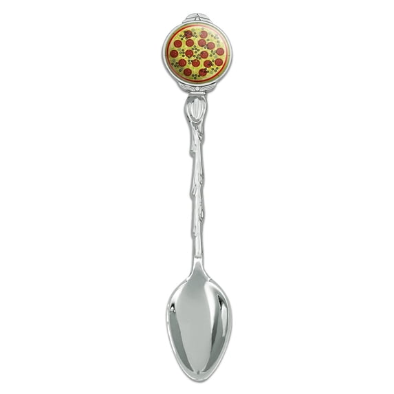 Pepperoni Pizza with Cheese Olives Novelty Collectible Demitasse Tea Coffee Spoon