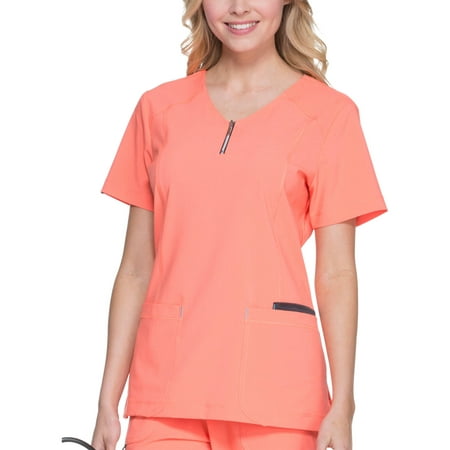 Women's Fashion Collection V-Neck Scrub Top with Zipper ...
