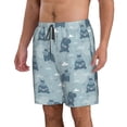 thumbnail image 2 of Kdxio Cute Hippopotamus Pattern Mens Casual Shorts - Drawstring Summer Beach Sports Shorts for Men, 2 of 9