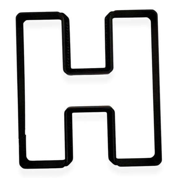 H Capital Block Letter Cookie Cutter with Easy Push Design (3.5 inch)