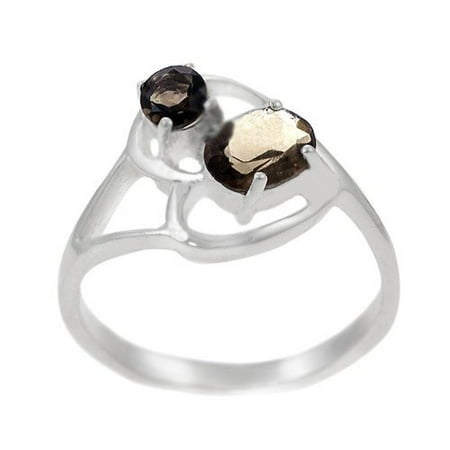Skyline Silver Sterling Silver and Smokey Topaz Ring