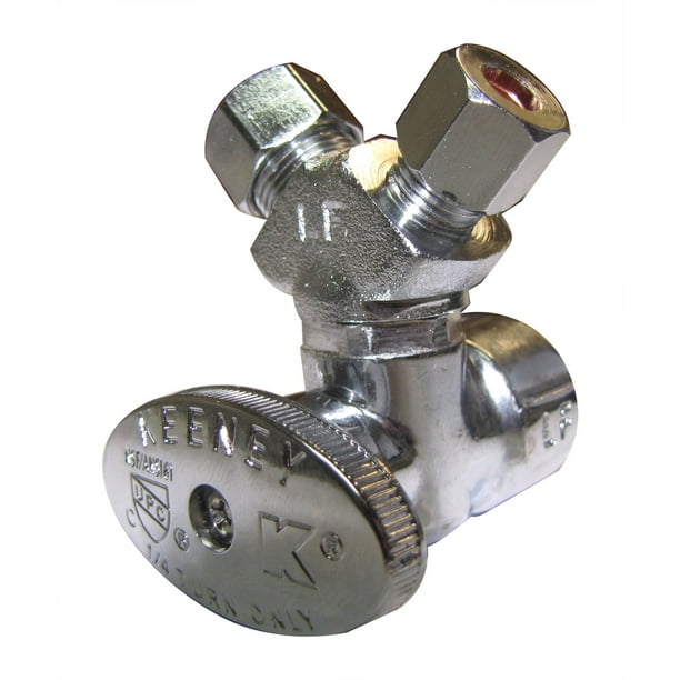 Válvula de cierre Plumb Pak PP2902VLF de 3 vías, 1/2 punta x 3/8 x 1/4