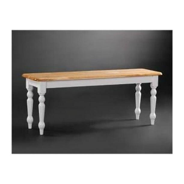 Boraam 36369 Farmhouse Dining Bench White And Natural Finish