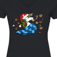thumbnail image 4 of Inktastic Cute Christmas Unicorn with Cookies Women's V-Neck T-Shirt, 4 of 5